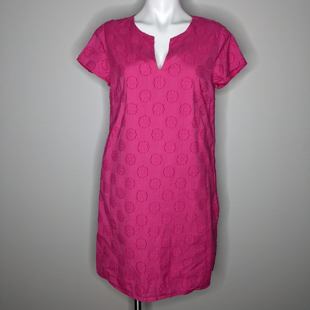 Vineyard Vines pink floral cotton sheath dress 6
